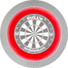 Bulls Termote Led Dartboard Lighting System Grey With Red Surround