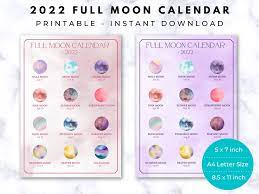 Full Moon Dates 2022 Australia - 2022 Full Moon Calendar Lunar Moon Phase Calendar Instant - Etsy Australia