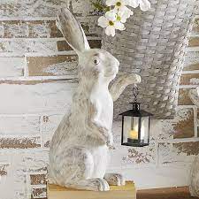 Rabbit Statue With Lantern Antique