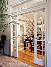 Modern Glass Pocket Doors French