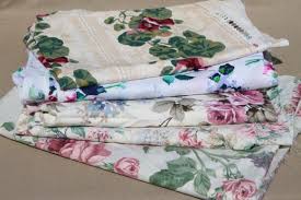 rose fl print vintage fabric lot