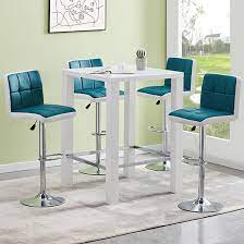 Jam Square Glass White Gloss Bar Table