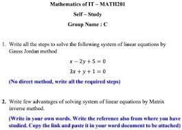 Linear Equations By Gauss Jordan Method