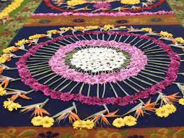 colorful sawdust carpets for holy week