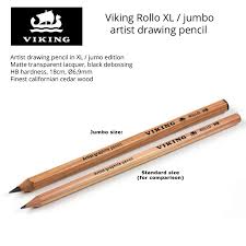 3 Pack Viking Rollo Xl Jumbo Artist Drawing Pencil Hb Hardness Made In Denmark Since 1914