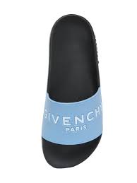 Givenchy 20mm Logo Embossed Rubber Slide Sandals In Blue Lyst