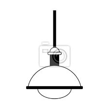 Ceiling Lamp Icon Flat Design Wall