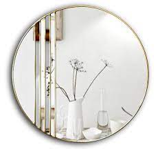 Handcrafted Art Deco Round Wall Mirror