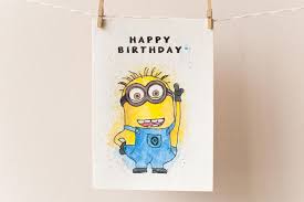 Uploaded by birthday under birthday 130 views . Minion Birthday Card Happy Birthday Card With Minion Etsy Minion Birthday Card Minion Card Happy Birthday Cards