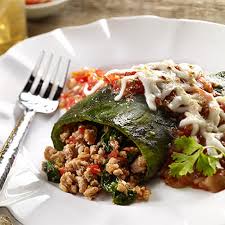 turkey spinach chile relleno with