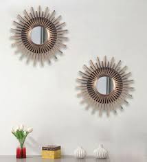 Buy Mdf Decorative Wall Mirror Set Of 3