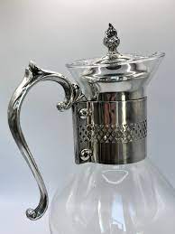 Vintage Silver Plated Glass Pitcher