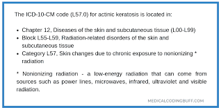 actinic keratosis and coding for its