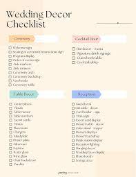 use this wedding decor checklist to