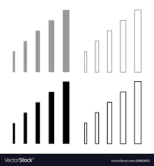 Growth Chart Icon Set Grey Black Color