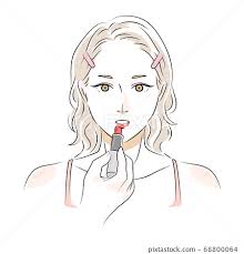 makeup ilration of a woman applying