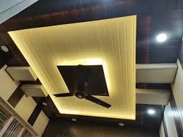 pvc wall paneling and false ceiling at