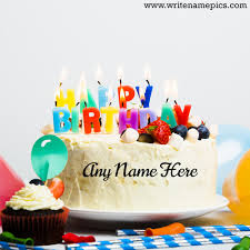 happy birthday colorful cake with name