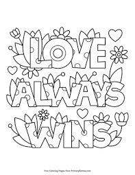 Children love to do coloring in. Love Always Wins Coloring Page Free Printable Pdf From Primarygames