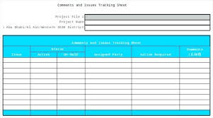 Issues Log Template Excel Comments And Issues Tracking Sheet Excel