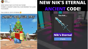 Mm2 corrupt knife code march 31, 2021 by tamblox obtain free knife, gun and precious metal and pets through the use of our latest mm2 corrupt knife code on this site on mm2codes.com. New Nik S Eternal Ancient Knife Free Code In Mm2 Redeem Free Godly Code In Mm2 Working Roblox Youtube