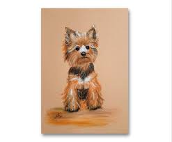 yorkshire terrier painting original