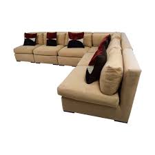 kreiss tan l shaped sectional with toss