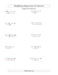 The Simplifying Algebraic Expressions