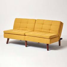 bernie fabric sofa bed mustard