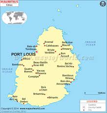 The map shows mauritius and the island of rodrigues, the location of mauritius' national capital port louis, district capitals, major cities and towns, main roads, and the location of mauritius airport. Cities In Mauritius Mauritius Cities Map