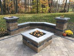 Paver Patio With Natural Gas Fire Pit