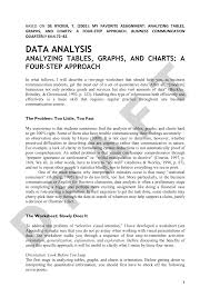 Pdf Analyzing Tables Graphs And Charts A Four Step Approach