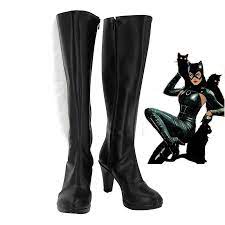 Batman Selina Kyle Shoes Cosplay Women Catwoman Black Boots | eBay