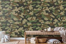 Military Camouflage Wall Mural Abstract