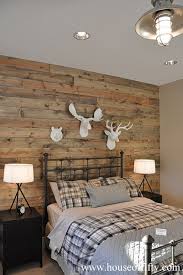 Wood Accent Wall Country Bedroom