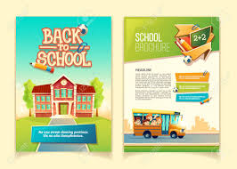 Back To School Brochure Cartoon Template Educational Leaflet