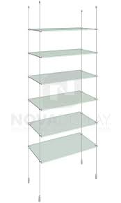 Cable Suspended Glass Shelves Display