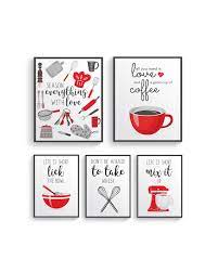 Red Gray Kitchen Wall Decor Red Gray