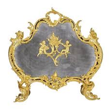 French Rococo Fireplace Screen 1800s