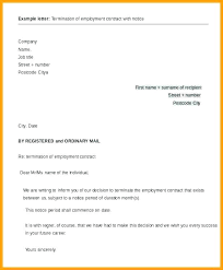 Letters Of Termination Of Employment Examples Free Termination
