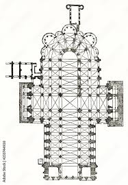 old plan of chartres cathedral france