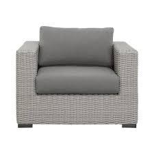 Gray Wicker Outdoor Lounge Chair