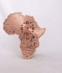 Large Africa Map Wall Clock With Screen