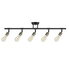 Globe Electric Rennes 38 97 In 5 Light Oil Rubbed Bronze Track Lighting Kit Bulbs Included 59328 The Home Depot