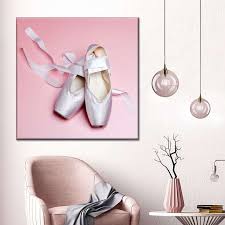 Cream Pink Pointe Shoes Canvas Wall Art