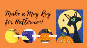make a halloween mug rug in the hoop