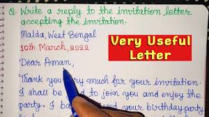write a reply to the invitation letter