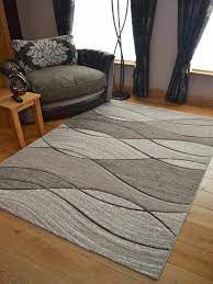 beige rug abstract waves design modern