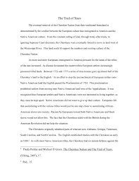 inskeep trail of tears essay final doc the trail of tears the eventual removal of the cherokee nation from their traditional homeland is demonstrated by the conflict between the european culture