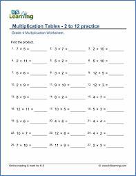 Grade 4 Mental Multiplication Worksheets Free Printable